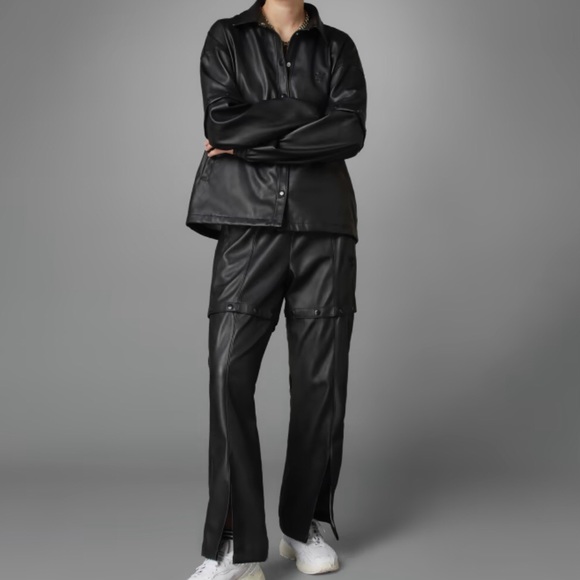 RARE NWT Adidas Originals Faux Leather Track Suit Size Small - Picture 2 of 15